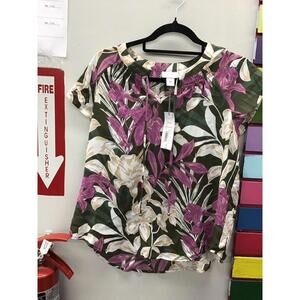Liz Claiborne women’s blouse size petite medium orchid floral new from JCPenney